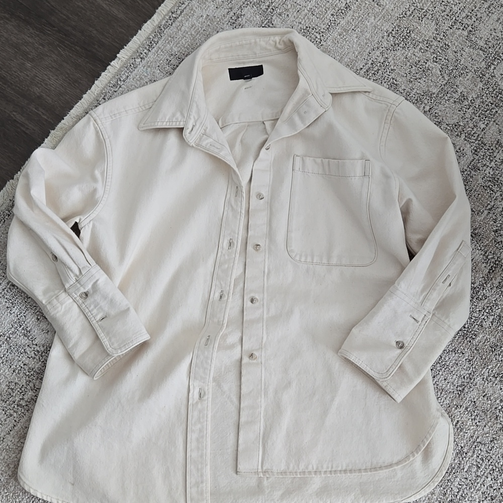 Banana Republic Denim Jacket / shirt Size M Color Cream Ecru